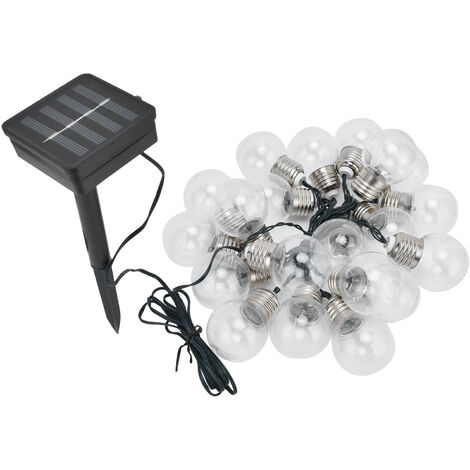 Guirlande Lumineuse Solaire Suspendue - 10m, 12+ LED, IP65, Multicolore, Pour Jardin