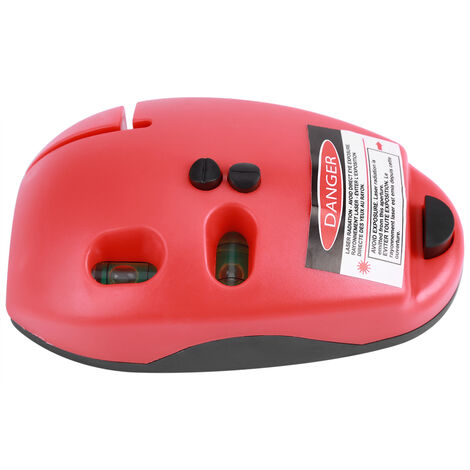 Ej.Life Niveau à bulle infrarouge à 90 degrés, outil de mesure à angle droit pour la décoration de la maison avec 2 lignes horizontales verticales (rouge) Niveau laser