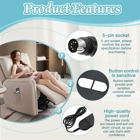 Interrupteur électrique Manuel avec Double Bouton de Levage, Fauteuil  inclinable, contrôleur USB