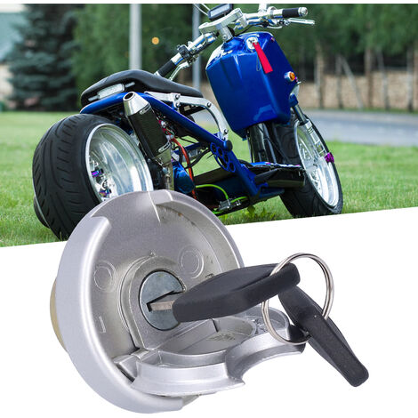 Bouchon de réservoir d'essence, bouchon de verrouillage de réservoir d' essence avec clés pièces en acier inoxydable universelles pour moto scooter  : : Auto et Moto