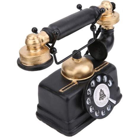 EJ.LIFE Antique tlphone Accessoire rtro Rotatif Filaire Ancienne Mode tlphone Fixe Antique dcor de Bureau  Domicile pour caf Bar Figurine rtro Filaire Filaire tlphone Fixe Ornement Statue