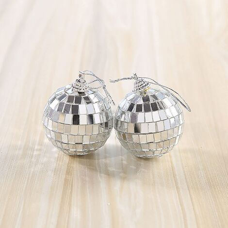 Acheter Boule Disco suspendue à miroir, 6 pièces, boule Disco  réfléchissante en argent brillant, boules de miroir Disco