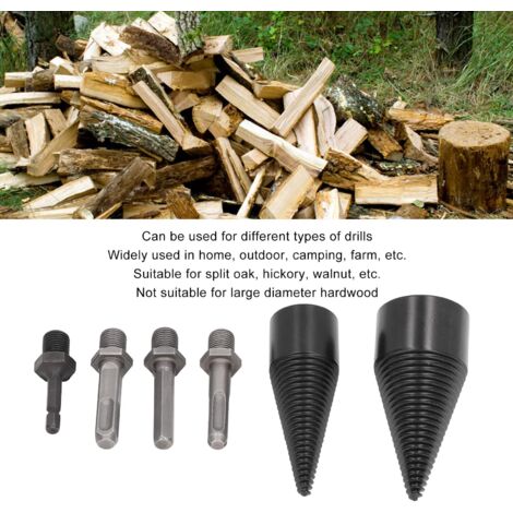 Foret Fendeur De Bois Pour Perceuse - 2 Tailles (32mm Et 42mm) - Kit Avec 4 Poignées Et Boîte De Rangement - Acier Au Carbone Renforcé