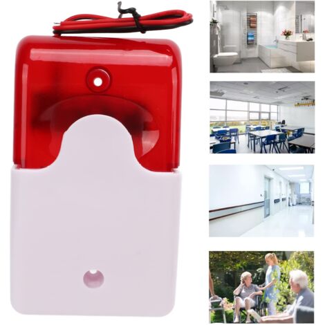 Ej.Life Dispositif D'avertissement de Sécurité Résistant aux Chocs D'alarme Sonore et Lumineuse de Lumière Stroboscopique Rouge Sirène Clignotante pour L'hôpital Scolaire D'intersection de(220V)