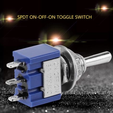 Ej.Life 10Pcs Mini Interrupteur à Bascule 6A 125VAC, Interrupteur à 3 Positions 3 Broches, Mini Toggle Switch SPDT, Diamètre de Tête de Bouton 6 mm