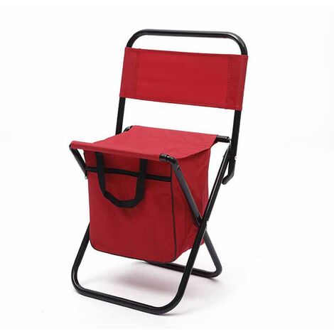 Chaise Pliante Camping TOPCHANCES - Chaise Pêche Portable 150kg Avec Poches Et 3 Positions Réglables