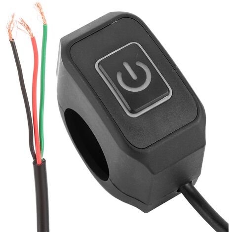 EJ.life Interrupteur de lumière de guidon de moto bouton poussoir étanche  avec indicateur LED 22mm