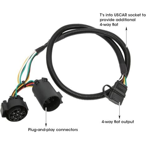 Câble de remorque 4 fils HD 20 pieds avec connecteur - Pièces de
