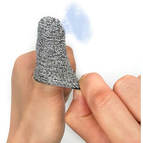 Lot De 12 Manchons De Protection Pour Doigts, Résistants Aux Coupures - Gris, Réutilisables