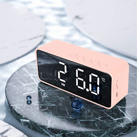 Réveil numérique, surface miroir électrique petite horloge de