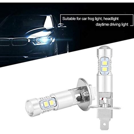 YnGia H1 LED Ampoules De Phares 2 Pièces Super Lumineux Antibrouillard De Voiture 10SMD Haute Puissance 6000K Blanc Universel Phare Antibrouillard Conduite Lumière