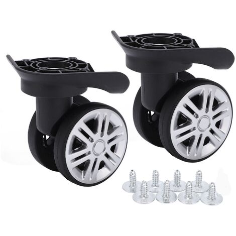 Ej.Life – Roulettes pivotantes silencieuses pour valise – Lot de 2 – Matériaux PP + PET – Installation facile avec vis incluses – Pour bagages A19