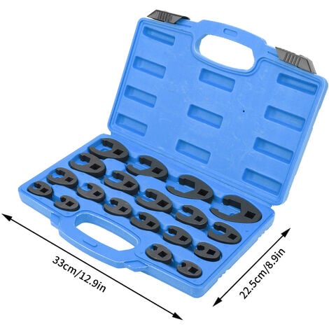 Ej.Life 19PCS  Jeu de clés mixtes Crowfoot, Jeu de clés mixtes, 8-32mm avec boîte en plastique
