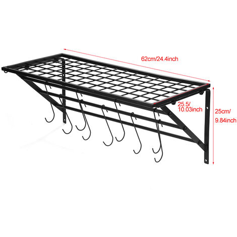 Barre à Ustensiles Murale – 3 à 8 Crochets, Longueur 18 à 53 Cm – Aluminium, Fixation Vis – Pour Cuisine, Salle De Bain, Rangement – Économiseur D'espace
