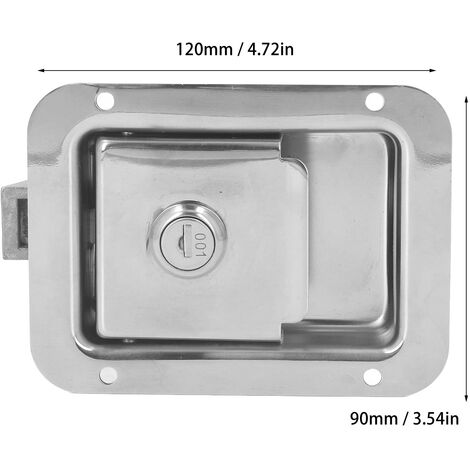 Ej.Life 304 acier inoxydable RV porte loquet boîte à outils serrure encastré avec 2 clés pour RV remorque camions de pompiers