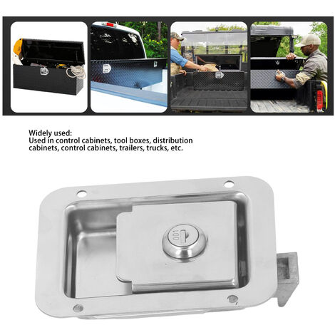 Ej.Life 304 acier inoxydable RV porte loquet boîte à outils serrure encastré avec 2 clés pour RV remorque camions de pompiers