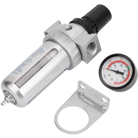 Rosvola Filtre régulateur lubrificateur pour air comprimé,Régulateur de Pression de Filtre à Air comprimé BSP 1/2in avec Jauge 0-150psi High