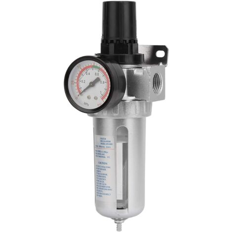 Rosvola Filtre régulateur lubrificateur pour air comprimé,Régulateur de Pression de Filtre à Air comprimé BSP 1/2in avec Jauge 0-150psi High