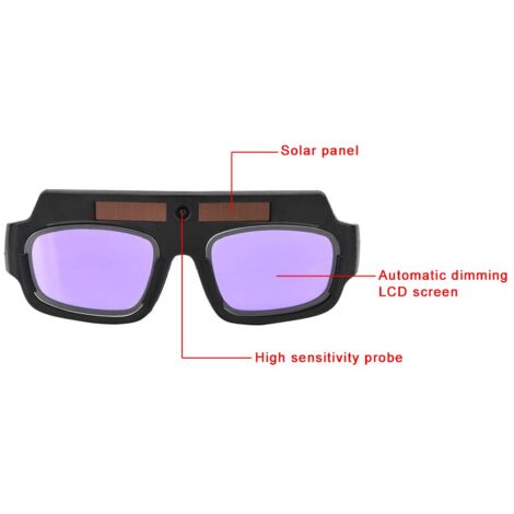Ej.Life Outils de soudage Assombrissement automatique solaire Lunettes de protection de protection Lunettes de soudage Lunettes de soudage Argon Soudage à l'arc Brasage au chalumeau Brasage Lunettes d
