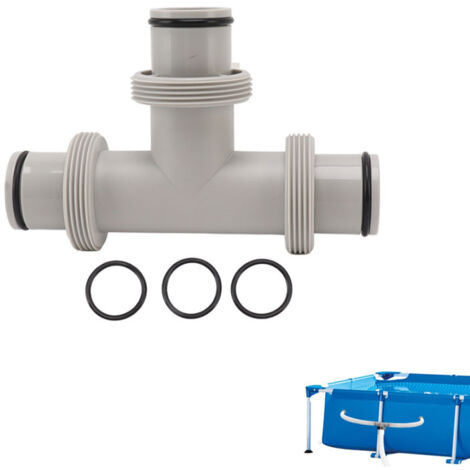Ej.Life Connecteur de tuyau de piscine en T pour tuyau de 1,5"/38 mm, adaptateur de tuyau de piscine à trois voies de remplacement pour piscines hors sol Intex Bestway Accessoires De Piscine A (1/5)