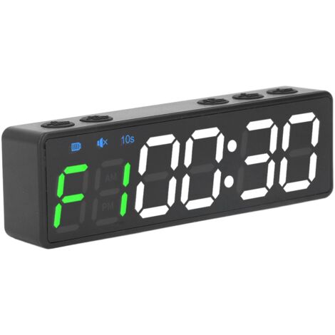 Minuteur de Gym Portable, Horloge D'entraînement Numérique avec Batterie Rechargeable Aimant intégré, Horloge de Minuterie de Fitness pour la Salle de Gym à Domicile, Le Garage (Vert et Blanc)