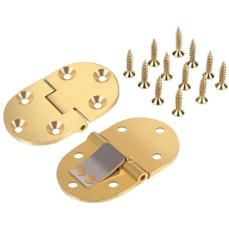 2Pcs Charnière De Plateau En Laiton Massif Arête Ronde Butler Avec Vis Satinée Pour Tables Pliantes A (1/5)
