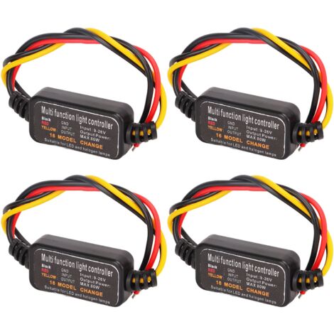 Ej.Life Module Flash Stroboscopique, Module de Clignotant de Contrôleur de Flash Stroboscopique, Contrôleur de Stroboscope de Clignotant de Feu de Freinage LED DC9-26V 4PCS 16 Modes