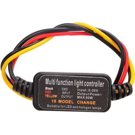 Ej.Life Module Flash Stroboscopique, Module de Clignotant de Contrôleur de Flash Stroboscopique, Contrôleur de Stroboscope de Clignotant de Feu de Freinage LED DC9-26V 4PCS 16 Modes