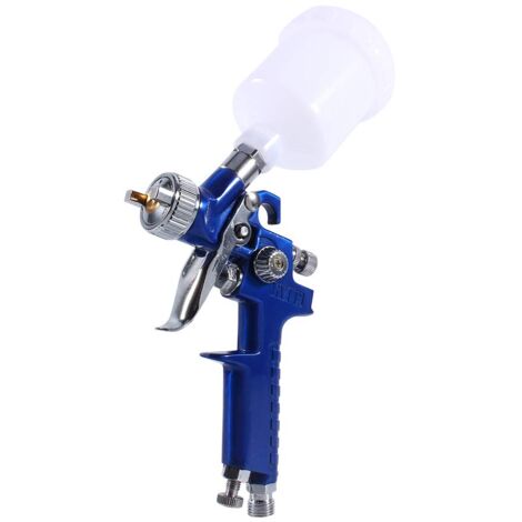 Ej.Life Pistolet de pulvérisation d'huile de Moteur, Mini Pistolet de pulvérisation de Peinture à air HVLP à Alimentation par gravité Bleue HVLP Basse Pression 0,8 mm A (1/5)