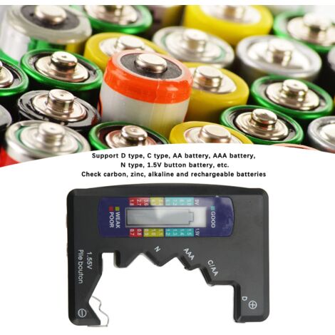 Jauge De Capacité De Batterie Testeur Numérique Universel D C N AAA AA 9 V 15 V Analyseur De Pile Bouton Numerique Capacite De Batterie Analyseur De Cellule Testeur De Batterie Numerique Noir 84307013