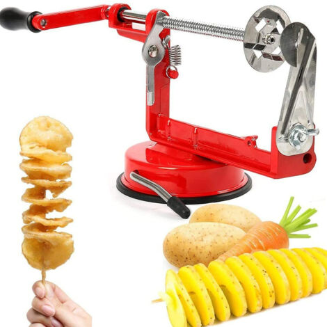 Rosvola Coupe en Spirale Coupe Pomme de Terre Coupe Frites en Acier INOX, Éplucheurs de Pommes de Terre Fruit Carottier Remuer Trancheuse Coupeur, Machine à Copeaux pour Pommes de Terre, Chips Tornade (1/5)