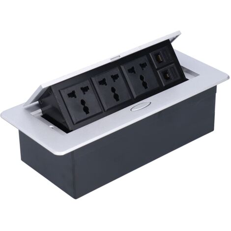 Prise électrique de sol, kit de boîte de couvercle de sortie de sol 250V 13A étanche bonne étanchéité pour résidence pour bureau (1/5)