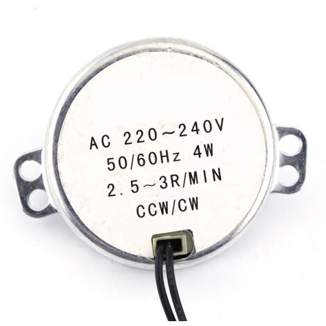 Ej.Life Moteur Synchronisé 1pc 220-240V Moteur Micro Ondes AC Synchronous Motor Geared Motor 4W CW/CCW(2.5-3RPM) (1/2)