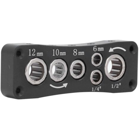 Ej.Life Étau de Routeur, Porte-embout de Routeur, Fonctionne pour Tige de 1/4, 1/2, 6 Mm, 8 Mm, 10 Mm, 12 Mm, Organisateur D'embouts de Routeur en Acier au Carbone, Retirez et (1/5)