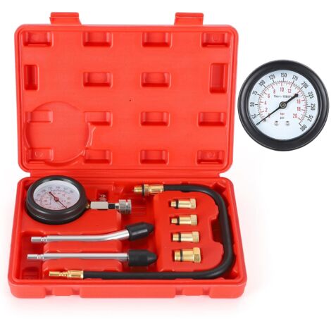 Rosvola 8 pièces Outil de diagnostic manométrique du cylindre de moteur - kit testeur professionnel de compression pour pompe à essence et diesel (1/5)