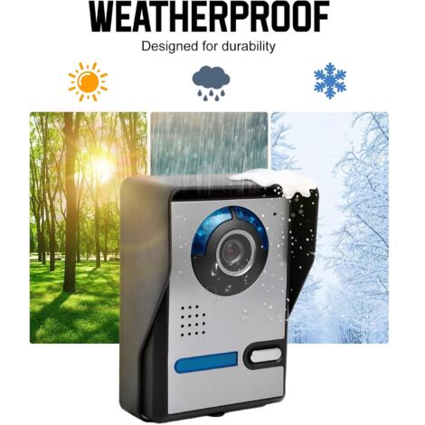 Ej.Life Visiophone Connecté  Kit Interphone Vidéo Filaire avec écran Couleur 7",Portier Vidéo pour Une Famille,Platine de Rue, Sonnette de Camera,blanc