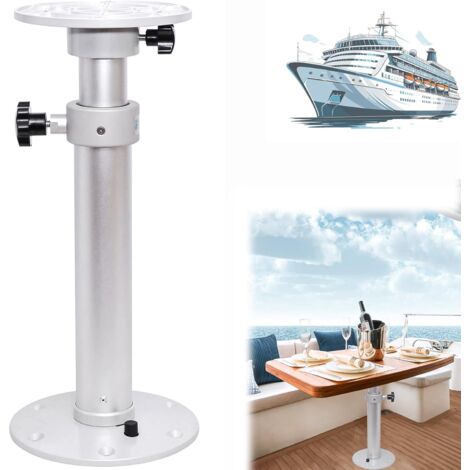 Rosvola Pied de table standard pour bateau, caravane, camping-car, caravane, hauteur réglable, pied de table de cockpit avec acier inoxydable 460MM-700MM