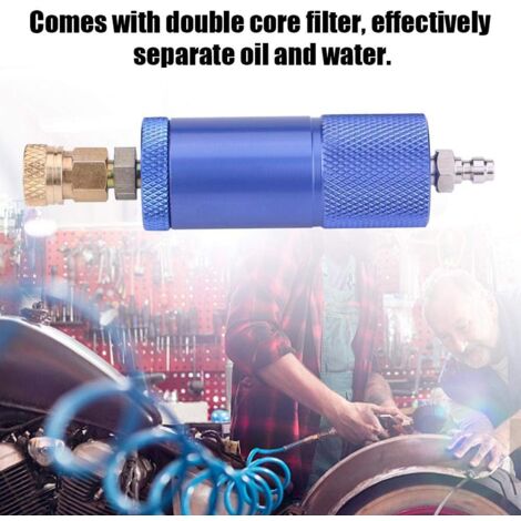 Ej.Life Séparateur d'eau d'huile, filtre de compresseur d'air en alliage d'aluminium, régulateur de séparateur d'huile-eau de piège à eau d'humidité avec filetage mâle femelle