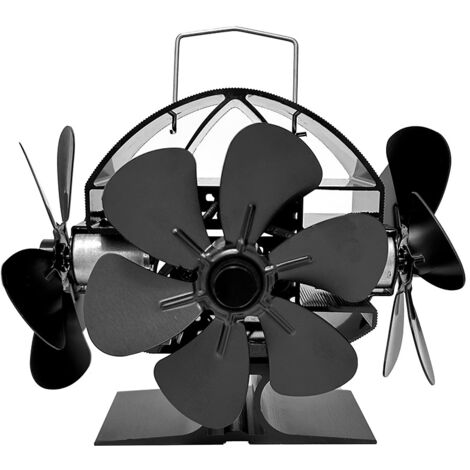 Ej.Life – Ventilateur de poêle à bois 18 pales – Fonctionnement silencieux ≤25dB – Flux d'air 270° – Économie d'énergie pour cheminées