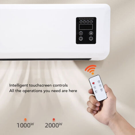 Radiateur Soufflant Céramique Mural 2000w Avec Télécommande Et Connexion Wifi - Warm Tech