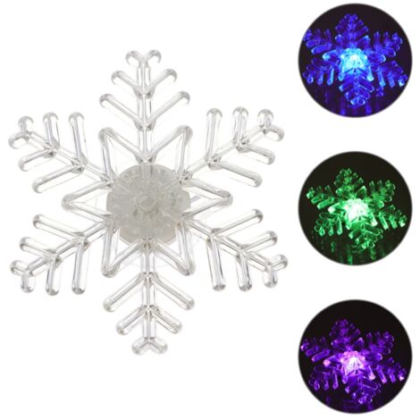 Ej.Life Lumières de fenêtre flocon de neige avec ventouse, 5 pièces, LED colorées, pour fête de noël, décoration murale de fenêtre (1/5)