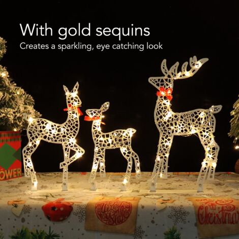 Lumière De Noël Rennes Irisé – 150 LED, Guirlande Prismatique, Déco Extérieure
