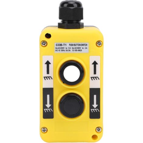 Ej.Life AC250V 5A / 500V 2A Interrupteur de Commande de Levage de Grue Interrupteur à Bouton-Poussoir pour Palan à Chaîne de grue, Contrôleur de Pendentif de Levage (1/5)