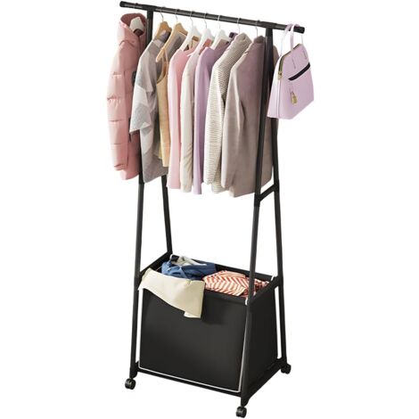 Porte-linge Mural Pliable En Aluminium HEIJIA - Noir, Gain De Place