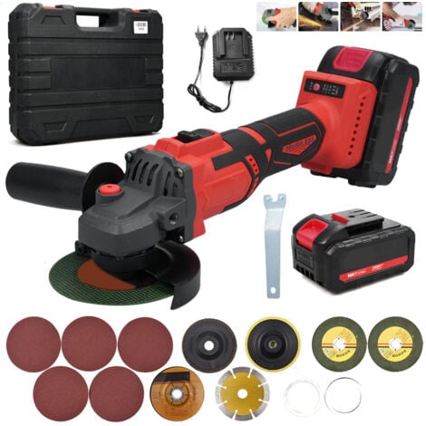 Meuleuse D'angle Sans Fil, 21 V, Outils De Meuleuse D'angle électrique Avec 2 Batteries