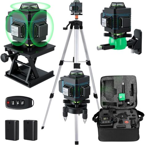 Ej.Life Niveau laser 360, 4D 16 lignes Niveau laser 3° Outil de mise à niveau avec fonction de nivellement automatique avec trépied réglable