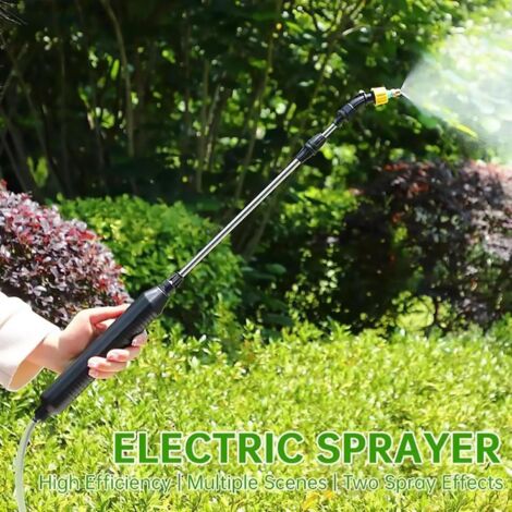 Pulvérisateur électrique De Jardin Sans Fil - Lance Télescopique (32-60cm), 3 Buses, Tuyau 5m, Rechargeable USB