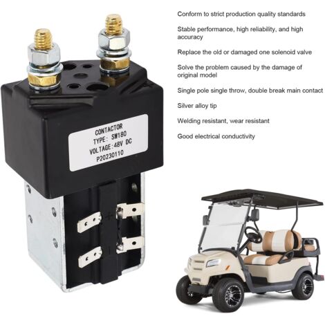 Contattore Solenoide 48V 200A SW180 - Per Carrelli Elevatori, Carrelli Da Golf, Veicoli Elettrici - Contattore Principale Universale Ad Alta Corrente