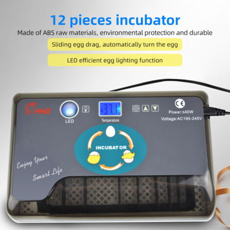 Bac à Basculement Incubateur 132 Œufs De Caille - 12V AC Avec Moteur