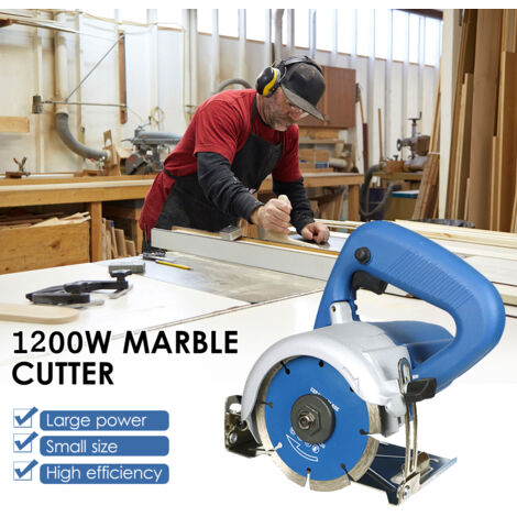 EJ.Life Scie sauteuse, scie à pierre sèche 1200 W incl. Ø 110 mm Disque à tronçonner très résistant 12000 tr/min & 0-45° Coupe de phase en marbre, carrelage, céramique, bois, PVC